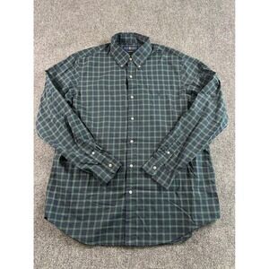 Ralph Lauren Classic Fit Plaid Button Down Shirt Men Large Green Long Sleeve
